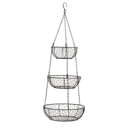 Chicken Wire Hanging Basket - Bronze